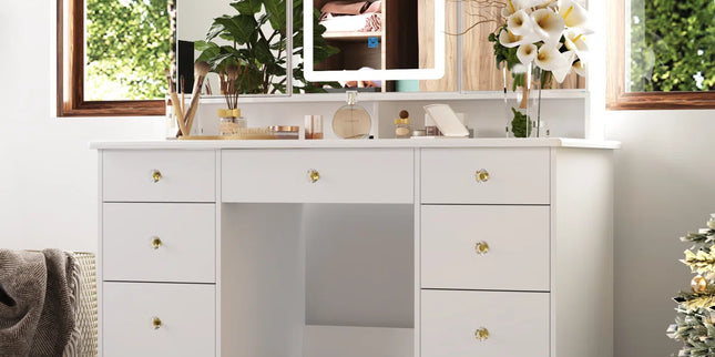 Grandelux Vanity Dresser with Mirror