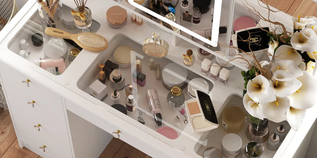 Grandelux Vanity Dresser with Mirror