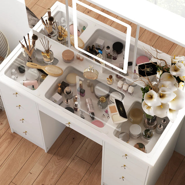 Grandelux Vanity Dresser with Mirror