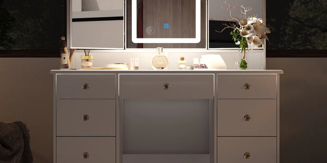 Grandelux Vanity Dresser with Mirror