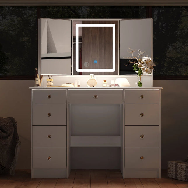 Grandelux Vanity Dresser with Mirror