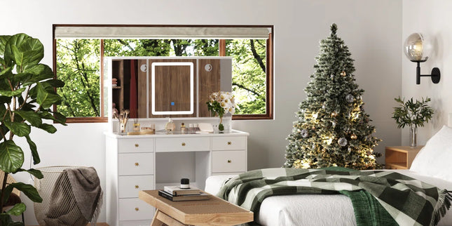 Grandelux Vanity Dresser with Mirror