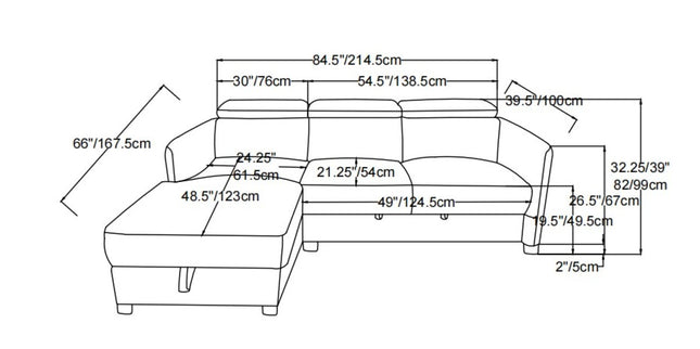 Ellis Sectional Sofa Sleeper bed 7154A