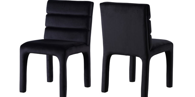 891111 Dining Chair Set of 2 Velvet Fabric