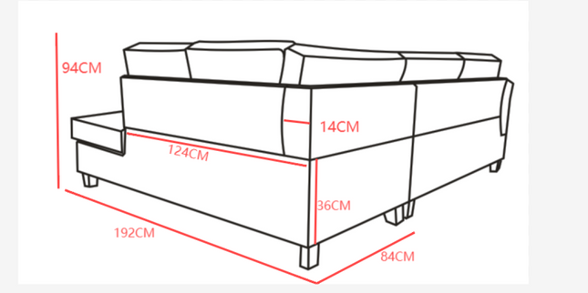 SECTIONAL & OTTOMAN - GREY KM107S