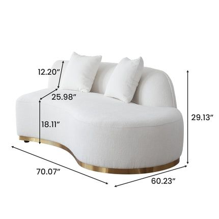 Contemporary Curved Couch in Sherpa Cover AF-SF008BE