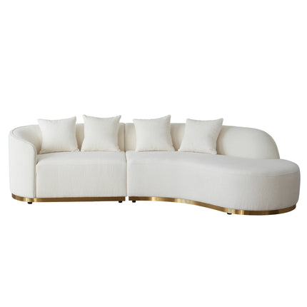 Contemporary Curved Couch in Sherpa Cover AF-SF008BE