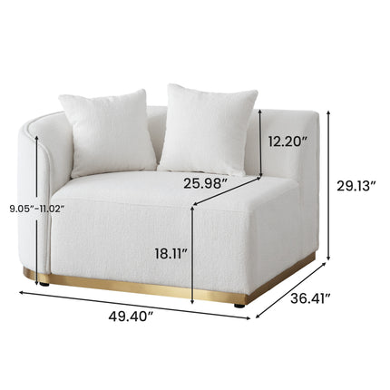 Contemporary Curved Couch in Sherpa Cover AF-SF008BE