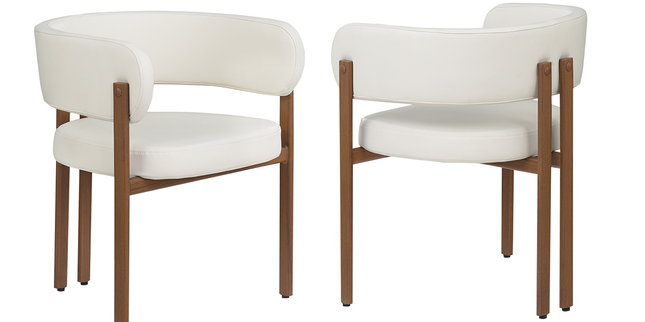 Caliste DINING CHAIR, SET OF 2 - CREAM/WALNUT