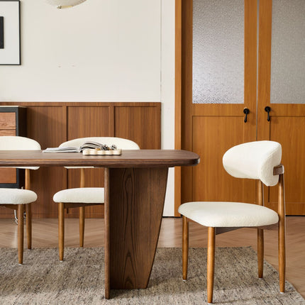 Modern Minimalist Dining Table with Tapered Walnut Base AF-DT015