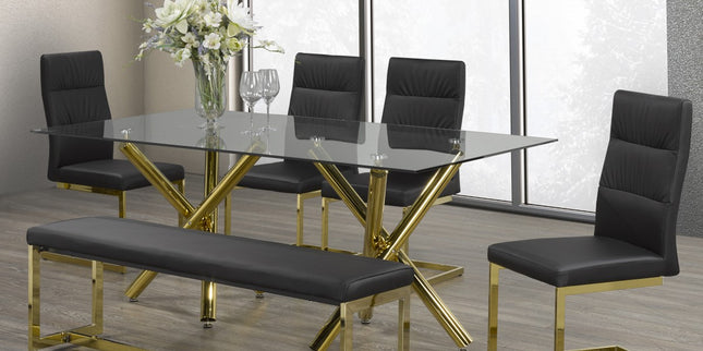 Angel DINING SET, BLACK/GOLD