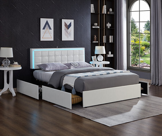 Glam LED Queen bed