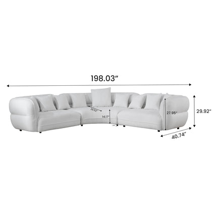 Spacious Sherpa Curved Couch AF-SF015WE